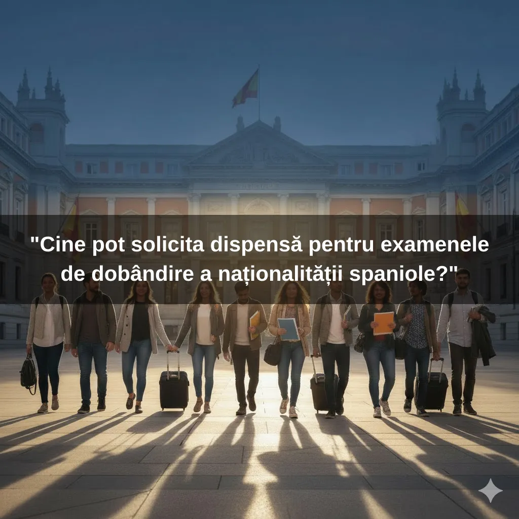 "Cine pot solicita dispensă pentru examenele de dobândire a naționalității spaniole?"