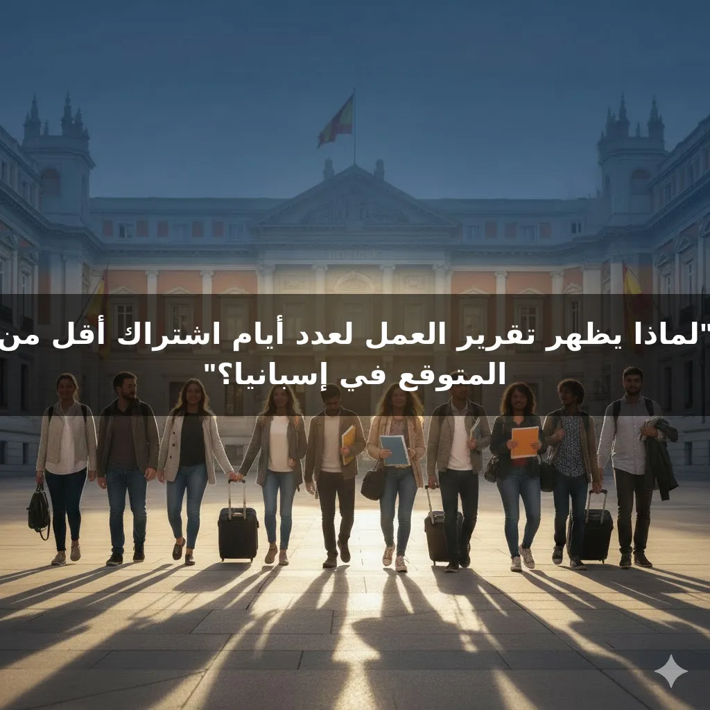 "لماذا يظهر تقرير العمل لعدد أيام اشتراك أقل من المتوقع في إسبانيا؟"